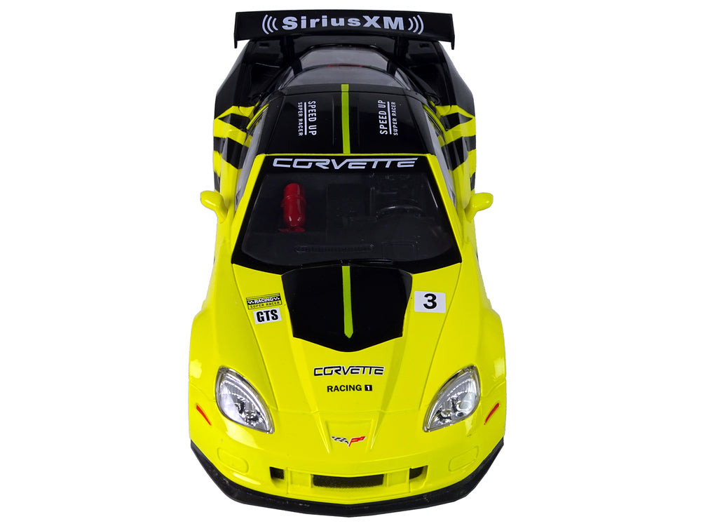 Ferngesteuerter Rennsportwagen 1:18 Corvette C6.R Gelb 2.4 G mit Lichtern