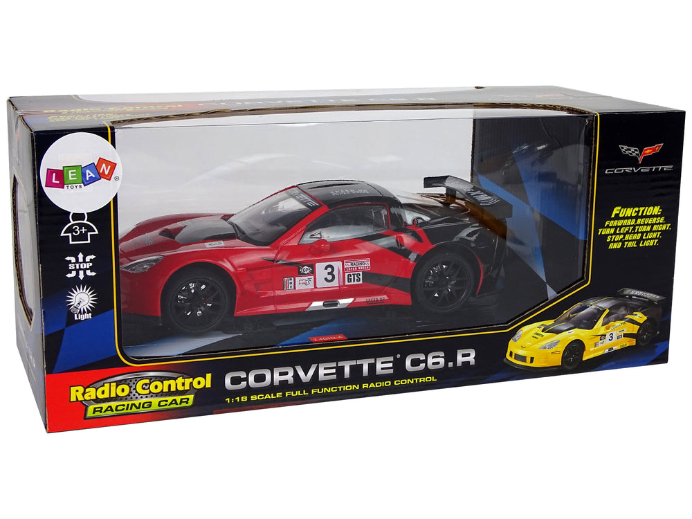 Ferngesteuerter Sportwagen R/C 1:18 Corvette C6.R Rot 2.4 G mit Lichtern