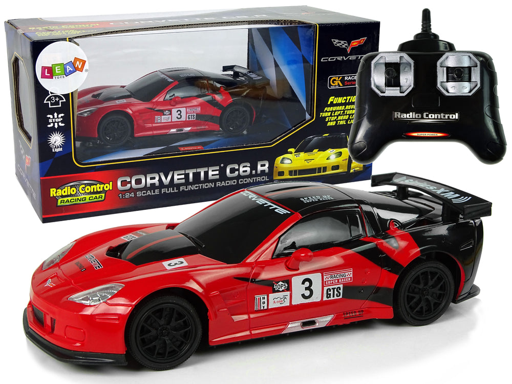 Ferngesteuertes Spielzeugauto Sportwagen R/C 1:24 Corvette C6.R Rot 2.4 G Mit Lichtern