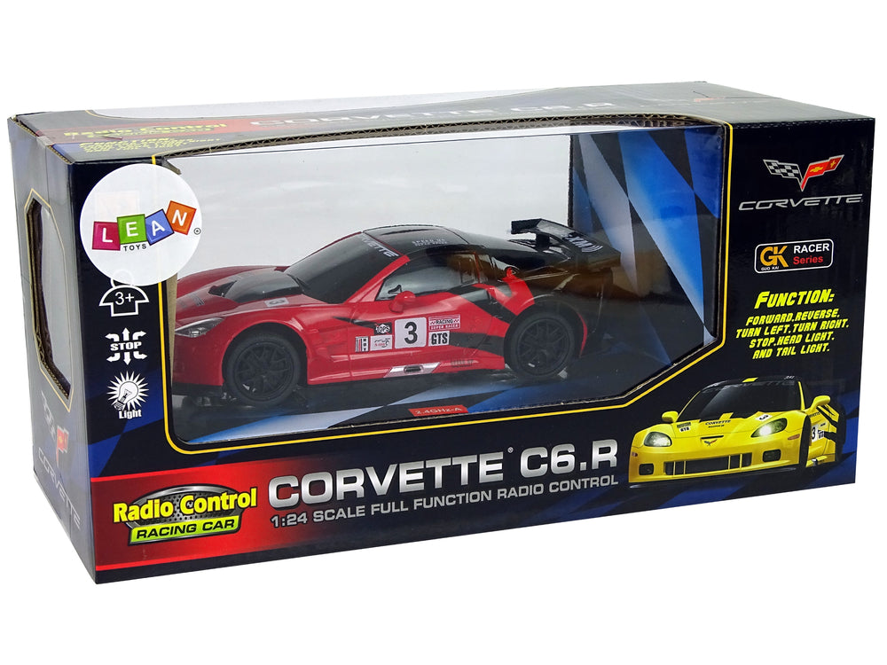 Ferngesteuertes Spielzeugauto Sportwagen R/C 1:24 Corvette C6.R Rot 2.4 G Mit Lichtern