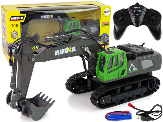 Großer Professioneller Raupenbagger Mit Metallkabine Und R/C-Fernsteuerung 1:18 Spielzeug