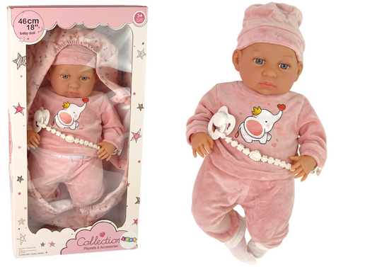 Baby Doll 46 cm Pink Pacifier Baby Elephant