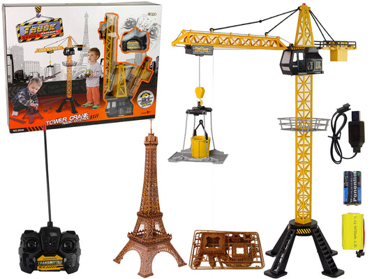 Construction crane Controlled by R/C remote control 90 cm high Construction of the Eiffel Tower