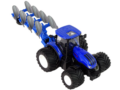 Ferngesteuerter Traktor 1:24 Blauer Pflug Metall Spielzeug