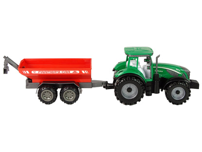 Grüner Traktor mit rotem Anhänger Fractal Drive