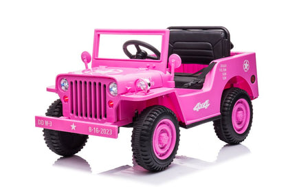 Elektro Kinderauto Jeep Militärfahrzeuge JH-103 Rosa 4x4 mit Ledersitz und EVA Reifen