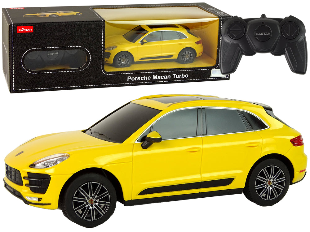 Ferngesteuertes Spielzeugauto Porsche Macan Turbo 1:24 Rastar Gelb