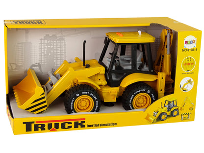 Excavator tractor with friction drive, sound yellow