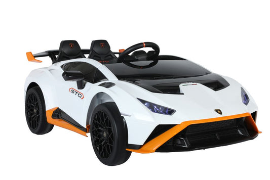 Weißes Lamborghini STO DRIFT Elektrofahrzeug für Kinder ab 3 Jahren