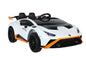 Weißes Lamborghini STO DRIFT Elektrofahrzeug für Kinder ab 3 Jahren