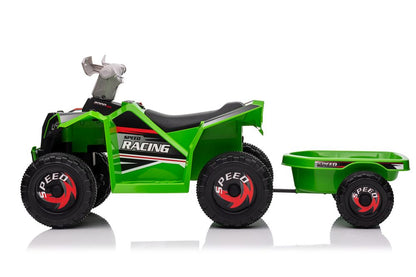 XMX630T green battery quad with trailer