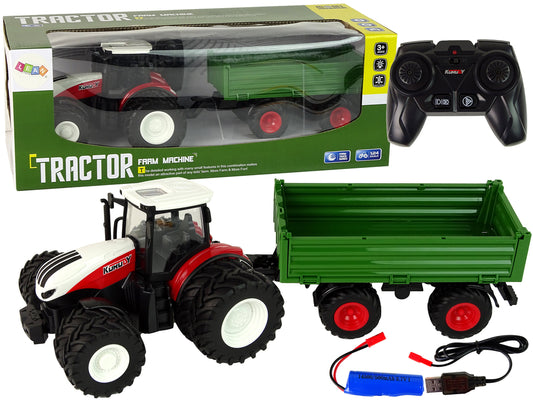 RC Traktor mit Anhänger 1:24 Rot Grün