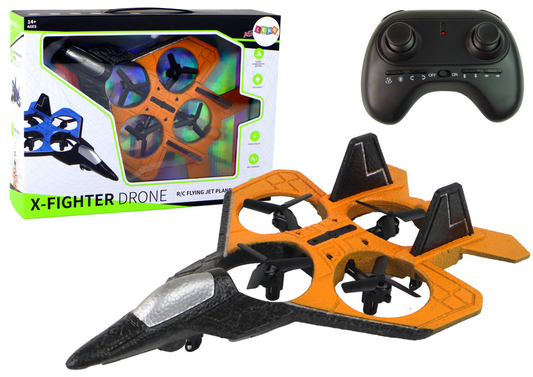 Ferngesteuertes RC-Drohnenflugzeug Orange Fighter mit Pilot