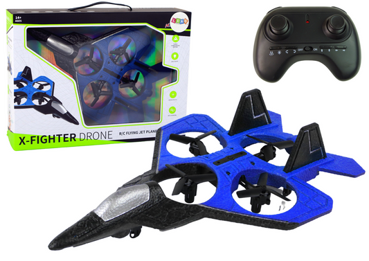 Ferngesteuertes RC-Drohnenflugzeug Blue Fighter Mit 360-Grad-Drehung