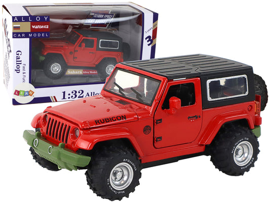 Off-road vehicle, battery-powered, with friction drive, metal, red, 1:32