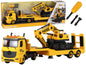 Collapsible Tow Truck with Crawler Excavator, Sound-Light, DIY, Yellow