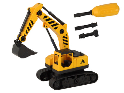 Collapsible Tow Truck with Crawler Excavator, Sound-Light, DIY, Yellow