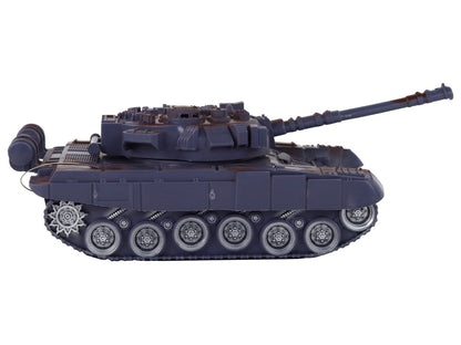 Ferngesteuerter R/C-Panzer Marineblau 1:18 mit Lichtern und Ton 27 MHz