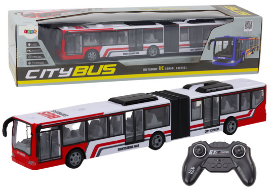 Ferngesteuertes Spielzeug RC-Stadtbus Rot Weiß