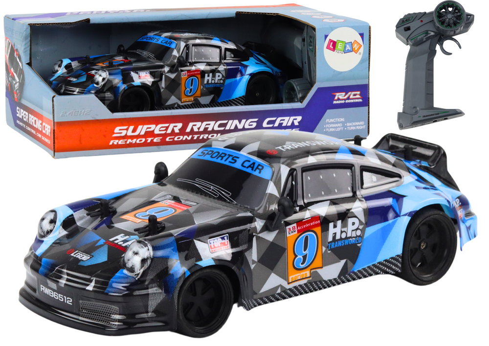 Ferngesteuertes Spielzeugauto 1:18 Gummiräder Drift Blau