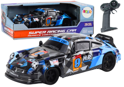 Ferngesteuertes Spielzeugauto 1:18 Gummiräder Drift Blau