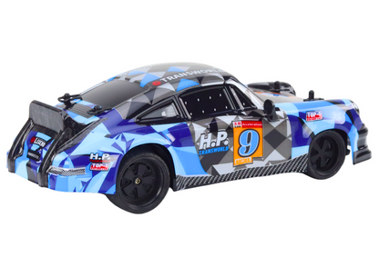 Ferngesteuertes Spielzeugauto 1:18 Gummiräder Drift Blau
