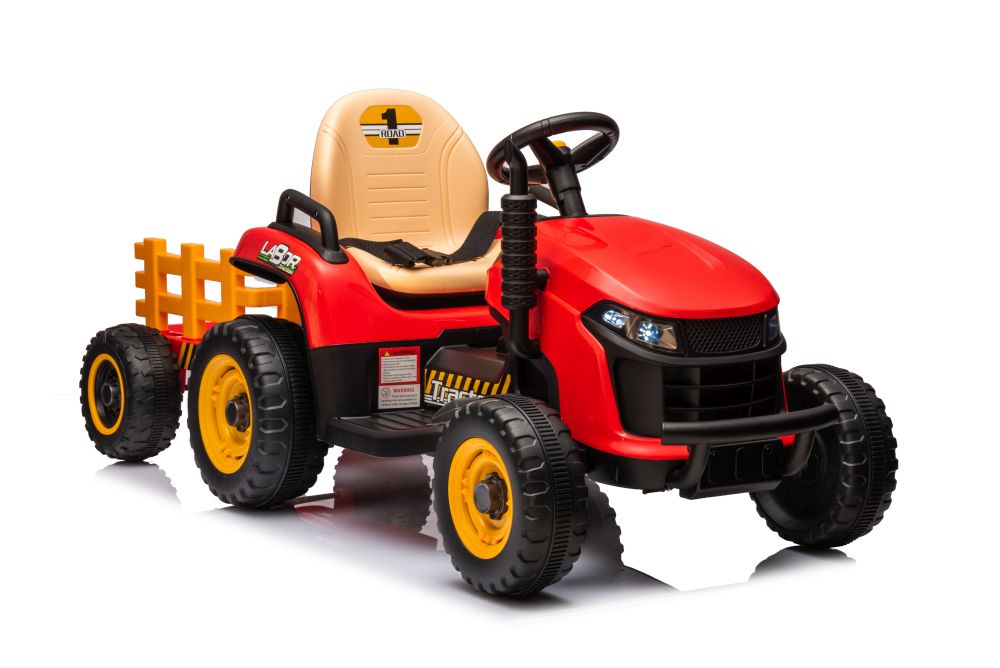 Elektro Kindertraktor BBH-030 Rot mit Anhänger 24V