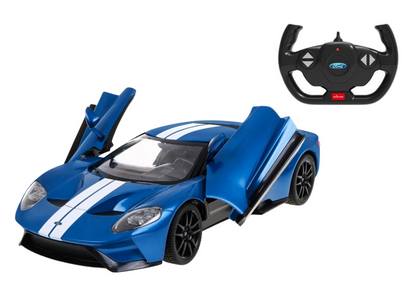 Ferngesteuertes Ford GT RC-Automodell 1:14 mit öffnenden Türen blau