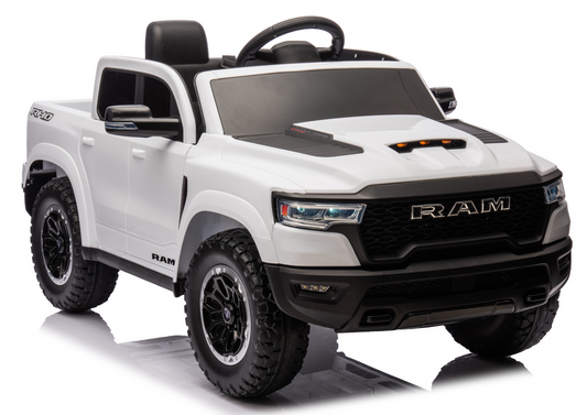 Elektro Kinderauto Dodge Ram Weiß 12V 4x45W für Kinder von 3 bis 8 Jahren