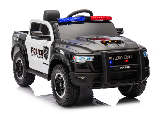 Elektro Kinderauto ZB618P Dodge Ram Police Schwarz 12V mit 4x45W Motoren