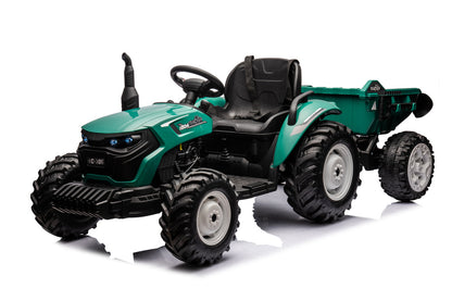 Elektro Kindertraktor 24V Grün Mit Anhänger