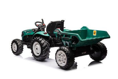 Elektro Kindertraktor 24V Grün Mit Anhänger