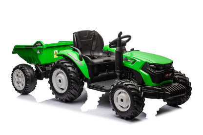 Elektro Kindertraktor 24V Grün mit Anhänger 24V