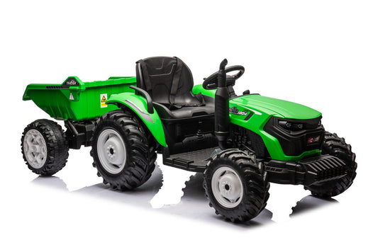Elektro Kindertraktor 24V Grün mit Anhänger 24V