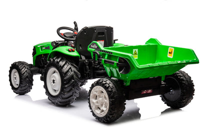Elektro Kindertraktor 24V Grün mit Anhänger 24V