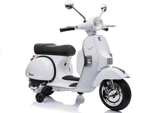 Elektro Kindermotorrad Vespa Weiß 3-4 Jahre