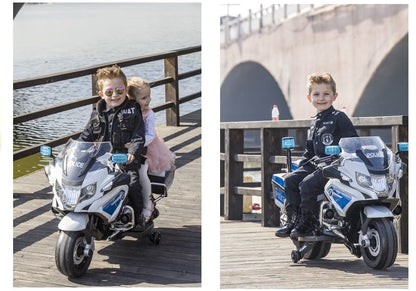 Elektro Kindermotorrad BMW Polizei Weiß 24V