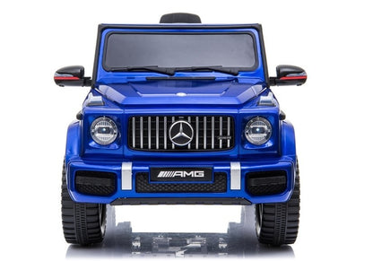 Elektro Kinderauto Mercedes G63 AMG Blau Lackiert Mit Ledersitz Und EVA-Reifen