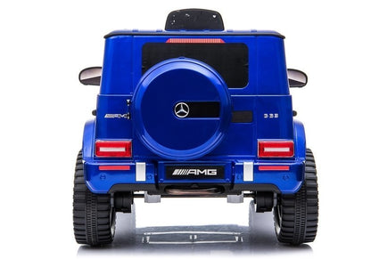 Elektro Kinderauto Mercedes G63 AMG Blau Lackiert Mit Ledersitz Und EVA-Reifen