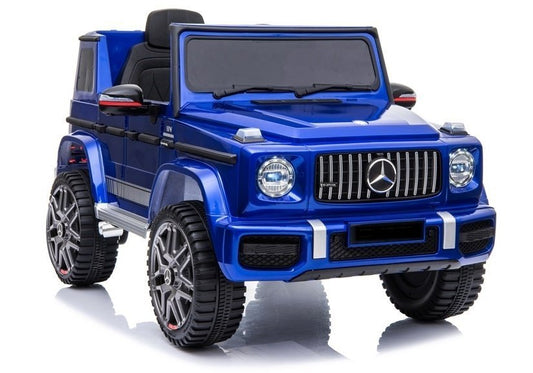 Elektro Kinderauto Mercedes G63 AMG Blau Lackiert Mit Ledersitz Und EVA-Reifen