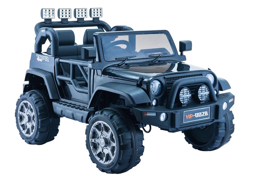 Elektro Kinderfahrzeug Jeep HP012 Schwarz Mit EVA-Reifen Und Ledersitz