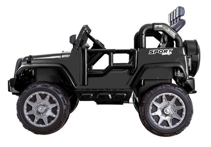 Elektro Kinderfahrzeug Jeep HP012 Schwarz Mit EVA-Reifen Und Ledersitz