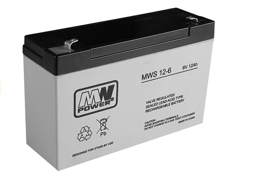 AGM gel battery for a car for a 6V12Ah battery