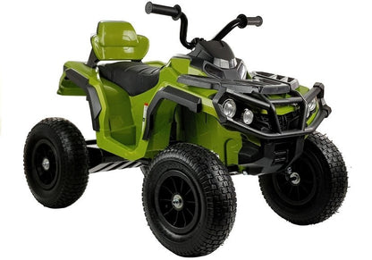 Elektro Kinderquad Grün Ledersitz 2x45W 3 Geschw Fahrzeug
