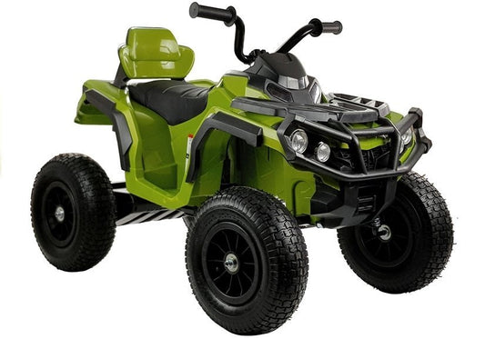 Elektro Kinderquad Grün Ledersitz 2x45W 3 Geschw Fahrzeug