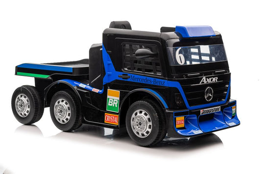 Elektro Kinderauto LKW Mercedes XMX622B Auflieger Marineblau LCD