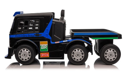 Elektro Kinderauto LKW Mercedes XMX622B Auflieger Marineblau LCD