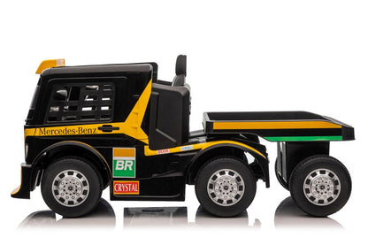 Elektro Kinderauto LKW Mercedes XMX622B Auflieger Gelb LCD