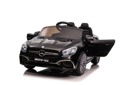 Elektro Kinderauto Mercedes SL65 S Schwarz Lackiert Mit LCD