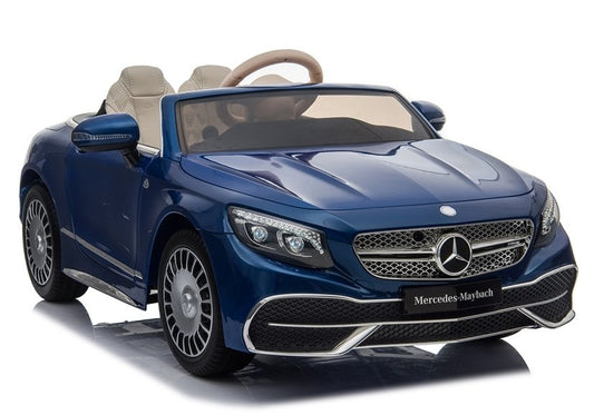 Elektro Kinderfahrzeug Mercedes Maybach Blau Lackiert Mit EVA Reifen Und Ledersitz